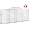 vidaXL Paniers à gabions arqués 5 pcs 300x30x120/140 cm fer galvanisé