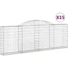 vidaXL Paniers à gabions arqués 15 pcs 300x30x100/120 cm fer galvanisé