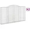 vidaXL Paniers à gabions arqués 2 pcs 300x30x160/180 cm fer galvanisé