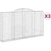 vidaXL Paniers à gabions arqués 3 pcs 300x30x160/180 cm fer galvanisé