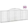 vidaXL Paniers à gabions arqués 3 pcs 300x30x100/120 cm fer galvanisé