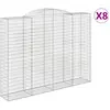 vidaXL Paniers à gabions arqués 8 pcs 300x50x220/240 cm fer galvanisé