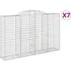 vidaXL Paniers à gabions arqués 7 pcs 300x50x180/200 cm fer galvanisé