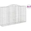 vidaXL Paniers à gabions arqués 17 pcs 300x50x180/200 cm fer galvanisé