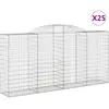 vidaXL Paniers à gabions arqués 25 pcs 300x50x140/160 cm fer galvanisé