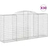vidaXL Paniers à gabions arqués 30 pcs 300x50x140/160 cm fer galvanisé