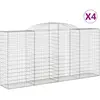 vidaXL Paniers à gabions arqués 4 pcs 300x50x140/160 cm fer galvanisé