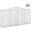 vidaXL Paniers à gabions arqués 2 pcs 300x50x140/160 cm fer galvanisé