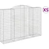 vidaXL Paniers à gabions arqués 5 pcs 300x50x200/220 cm fer galvanisé