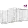 vidaXL Paniers à gabions arqués 11 pcs 300x50x120/140 cm fer galvanisé
