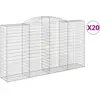 vidaXL Paniers à gabions arqués 20 pcs 300x50x160/180 cm fer galvanisé