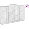 vidaXL Paniers à gabions arqués 2 pcs 300x50x180/200 cm fer galvanisé
