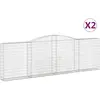 vidaXL Paniers à gabions arqués 2 pcs 400x30x120/140 cm Fer galvanisé