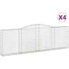 vidaXL Paniers à gabions arqués 4 pcs 400x30x120/140 cm Fer galvanisé