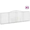 vidaXL Paniers à gabions arqués 5 pcs 400x30x120/140 cm Fer galvanisé