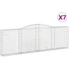 vidaXL Paniers à gabions arqués 7 pcs 400x30x120/140 cm Fer galvanisé