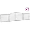 vidaXL Paniers à gabions arqués 2 pcs 400x30x80/100 cm Fer galvanisé