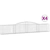 vidaXL Paniers à gabions arqués 4 pcs 400x30x60/80 cm Fer galvanisé
