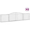 vidaXL Paniers à gabions arqués 8 pcs 400x30x80/100 cm Fer galvanisé