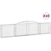 vidaXL Paniers à gabions arqués 10 pcs 400x30x80/100 cm Fer galvanisé