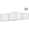 vidaXL Paniers à gabions arqués 7 pcs 400x30x80/100 cm Fer galvanisé