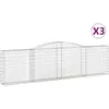 vidaXL Paniers à gabions arqués 3 pcs 400x30x100/120 cm Fer galvanisé