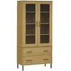 vidaXL Bibliothèque avec pieds en métal Marron 85x35x172,5cm Bois OSLO