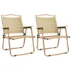 vidaXL Chaises de camping 2 pcs Beige 54x55x78 cm Tissu Oxford