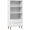 vidaXL Bibliothèque MOLDE Blanc 85x35x170,5 cm Bois massif de pin