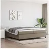 vidaXL Sommier à lattes de lit avec matelas Taupe 200x200 cm Tissu