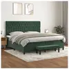 vidaXL Sommier à lattes de lit et matelas Vert foncé 200x200cm Velours