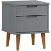 vidaXL Table de chevet MOLDE Gris 40x35x48 cm Bois de pin massif