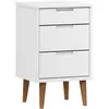 vidaXL Table de chevet MOLDE Blanc 40x35x65 cm Bois de pin massif