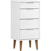 vidaXL Commode MOLDE Blanc 40x35x82 cm Bois de pin massif