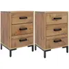 vidaXL Tables de chevet 2 pcs 40x30x55 cm Bois de pin massif