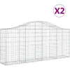 vidaXL Paniers à gabions arqués 2 pcs 200x30x80/100 cm Fer galvanisé
