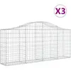 vidaXL Paniers à gabions arqués 3 pcs 200x30x80/100 cm Fer galvanisé