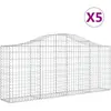 vidaXL Paniers à gabions arqués 5 pcs 200x30x80/100 cm Fer galvanisé
