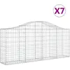vidaXL Paniers à gabions arqués 7 pcs 200x30x80/100 cm Fer galvanisé