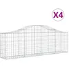 vidaXL Paniers à gabions arqués 4 pcs 200x30x60/80 cm Fer galvanisé
