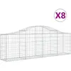 vidaXL Paniers à gabions arqués 8 pcs 200x30x60/80 cm Fer galvanisé