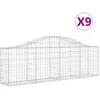 vidaXL Paniers à gabions arqués 9 pcs 200x30x60/80 cm Fer galvanisé