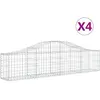 vidaXL Paniers à gabions arqués 4 pcs 200x30x40/60 cm Fer galvanisé