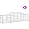 vidaXL Paniers à gabions arqués 9 pcs 200x30x40/60 cm Fer galvanisé