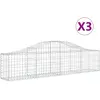 vidaXL Paniers à gabions arqués 3 pcs 200x30x40/60 cm Fer galvanisé