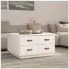 vidaXL Table basse Blanc 80x80x45 cm Bois massif de pin