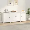 vidaXL Buffet Blanc 164x37x68 cm Bois massif de pin