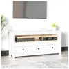 vidaXL Meuble TV Blanc 114x35x52 cm Bois de pin massif
