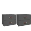 vidaXL Tables de chevet murales 2 pcs Gris 50x36x40 cm
