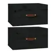 vidaXL Tables de chevet murales 2 pcs Noir 40x29,5x22 cm